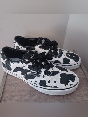 Vans Cow Print Custom Sneakers Wmns Sz 8